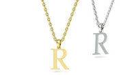 10k 14k Solid Gold Initials Pendants - Letters A-Z Available