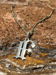 10k 14k Old English Initial Pendant w/ Diamond Bail • A-Z Available