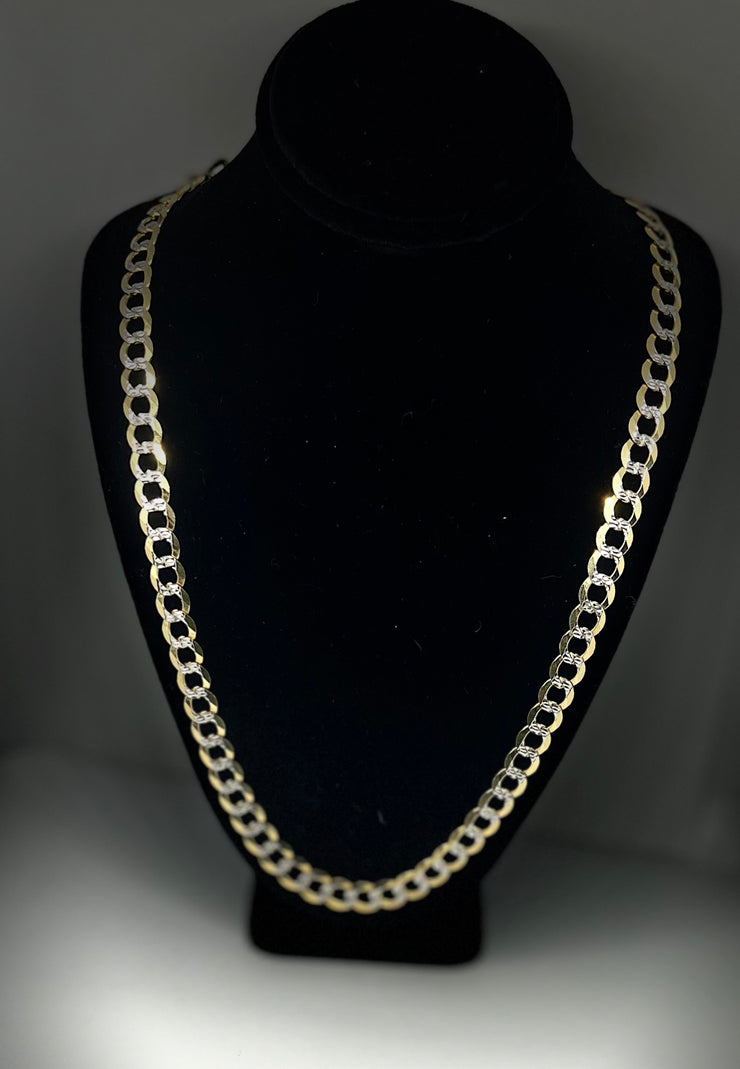 10k 14k Cuban Link Chain - Flat Cuban Link Chain