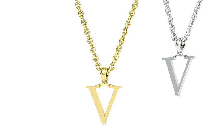 10k 14k Solid Gold Initials Pendants - Letters A-Z Available