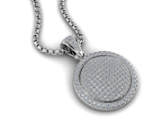 Round Diamond Medallion Pendant w/ Venetian Box Chain