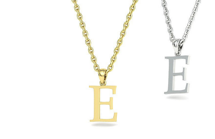 10k 14k Solid Gold Initials Pendants - Letters A-Z Available