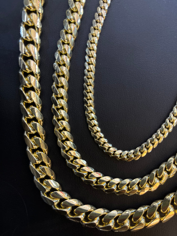 10k & 14k Yellow Gold Miami Cuban Link Chain
