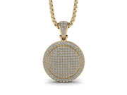 Round Diamond Medallion Pendant w/ Venetian Box Chain
