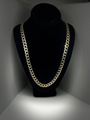 10k 14k Cuban Link Chain - Flat Cuban Link Chain