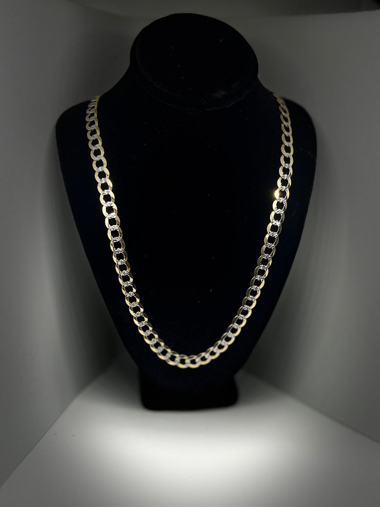 10k 14k Cuban Link Chain - Flat Cuban Link Chain