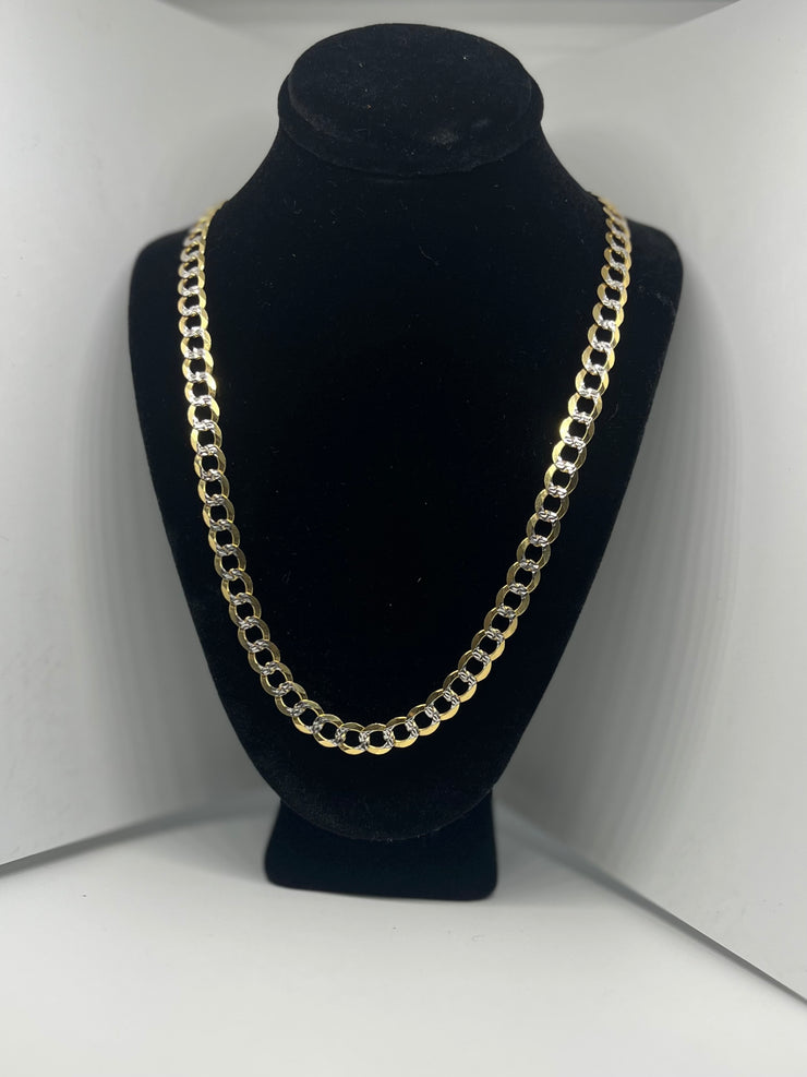 10k 14k Cuban Link Chain - Flat Cuban Link Chain