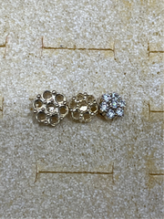 Yellow Gold Diamond Cluster Stud Earrings 10k & 14k Gold Options Available