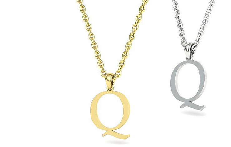 10k 14k Solid Gold Initials Pendants - Letters A-Z Available