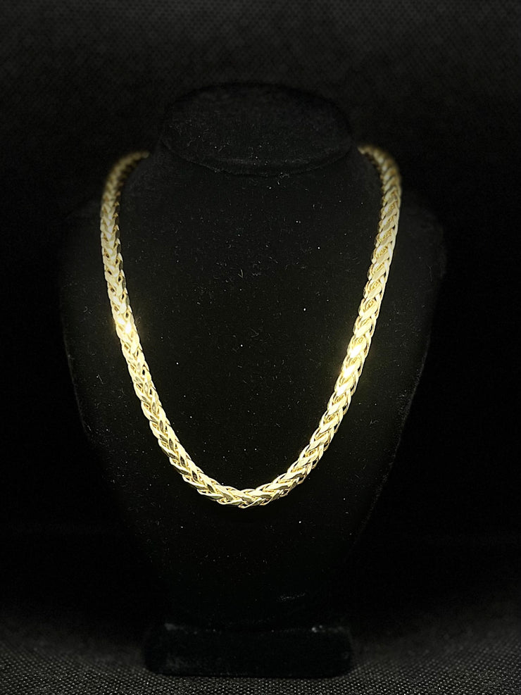 10k 14k Hollow Palm Chains - Yellow, Rose, White Gold Wheat Chain - Multiple Size Options - Gold Palm Wheat Chain
