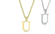 10k 14k Solid Gold Initials Pendants - Letters A-Z Available