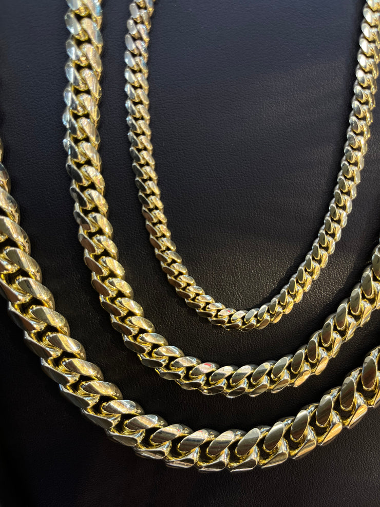 10k & 14k Yellow Gold Miami Cuban Link Chain