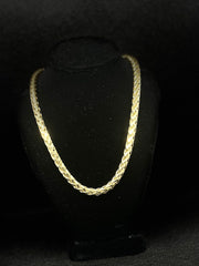 10k 14k Hollow Palm Chains - Yellow, Rose, White Gold Wheat Chain - Multiple Size Options - Gold Palm Wheat Chain