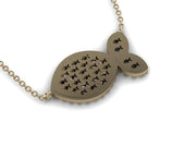 Diamond Gold Fish Charm w/ Cable Link Chain- Fish Pavé Mini Pendant
