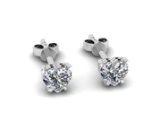 14k Heart shaped diamond solitaire stud earrings