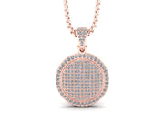 Round Diamond Medallion Pendant w/ Venetian Box Chain