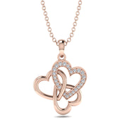 10k Triple Interlocked Heart Pendant