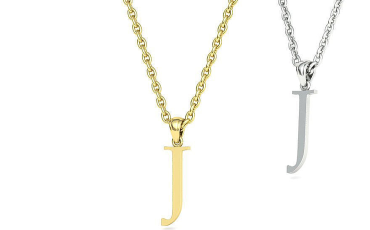 10k 14k Solid Gold Initials Pendants - Letters A-Z Available