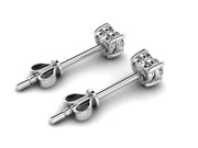 14k Heart shaped diamond solitaire stud earrings