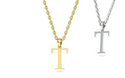 10k 14k Solid Gold Initials Pendants - Letters A-Z Available