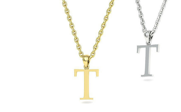 10k 14k Solid Gold Initials Pendants - Letters A-Z Available