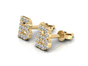 14k Diamond Initial Stud Earrings - Letters A-Z Available