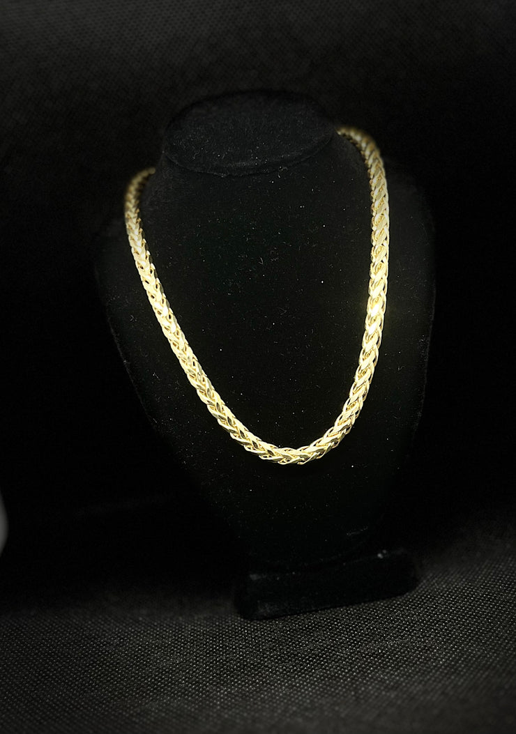 10k 14k Hollow Palm Chains - Yellow, Rose, White Gold Wheat Chain - Multiple Size Options - Gold Palm Wheat Chain