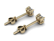 14k Heart shaped diamond solitaire stud earrings