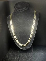 10k 14k Cuban Link Chain - Flat Cuban Link Chain