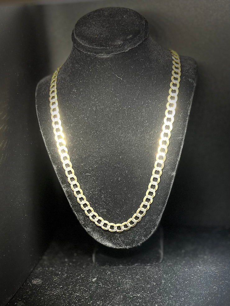 10k 14k Cuban Link Chain - Flat Cuban Link Chain
