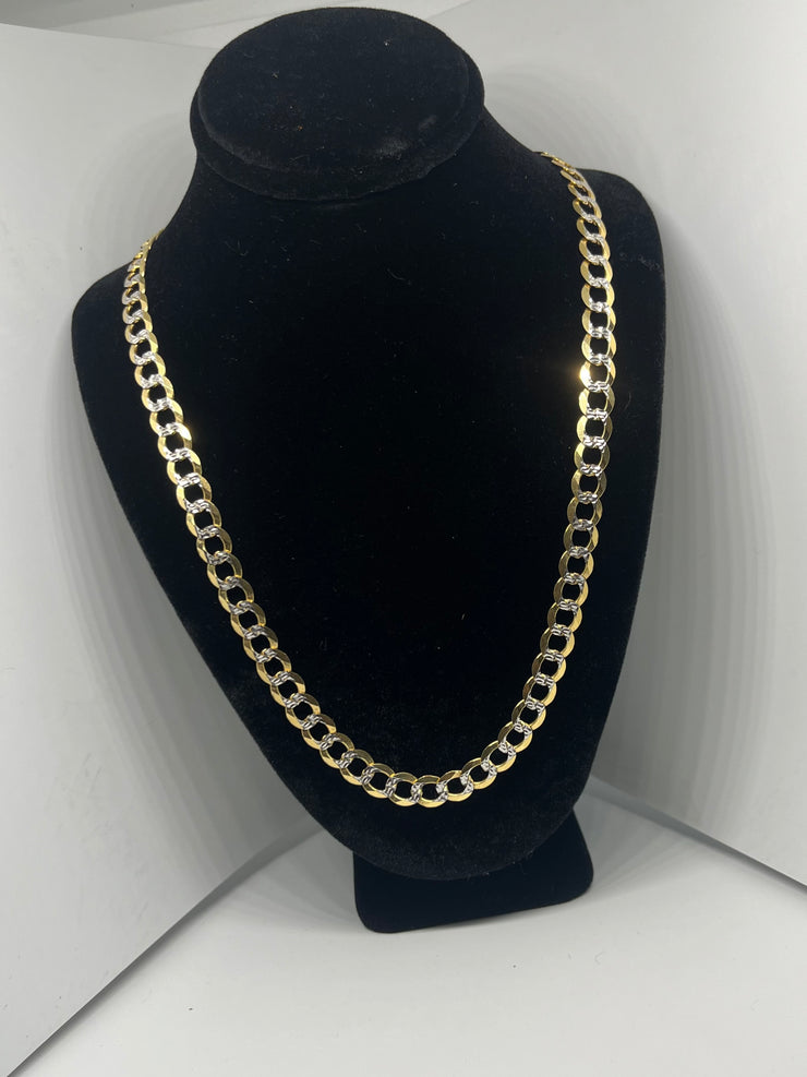 10k 14k Cuban Link Chain - Flat Cuban Link Chain
