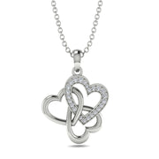 10k Triple Interlocked Heart Pendant