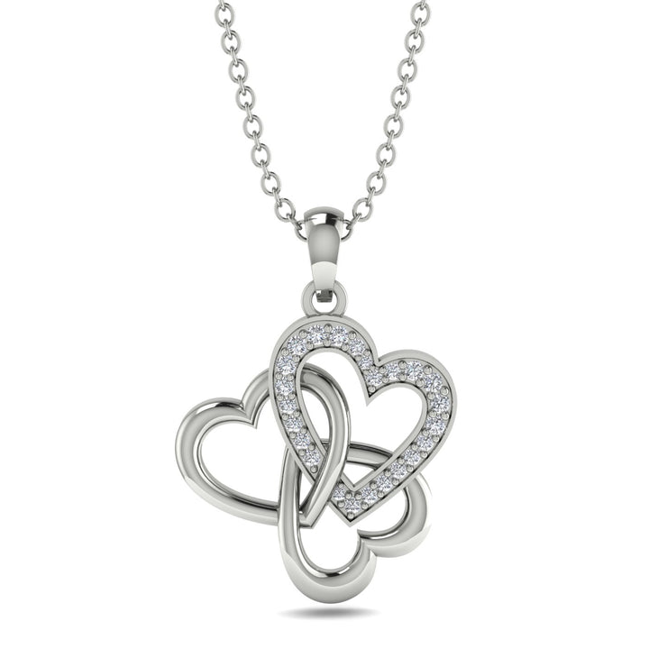 10k Triple Interlocked Heart Pendant