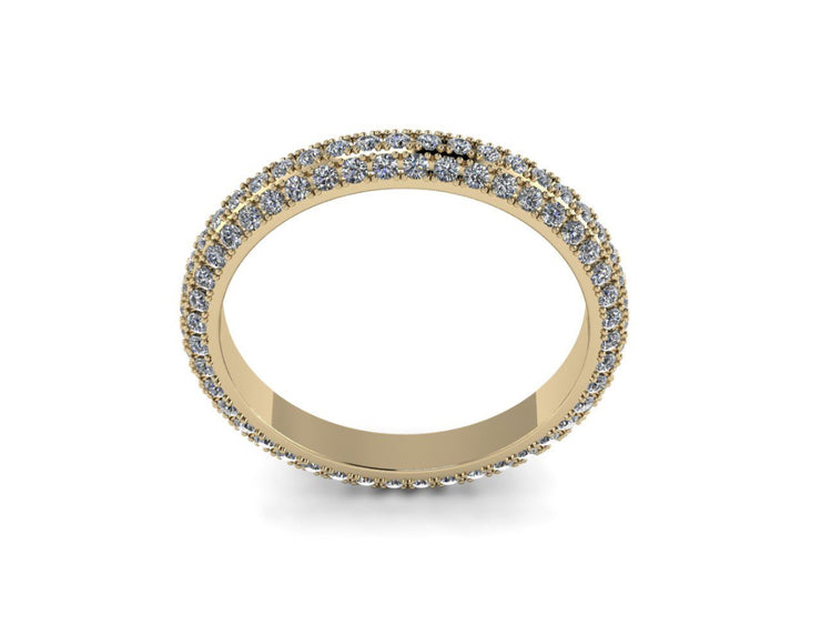 Solid Yellow Gold Diamond Eternity Ring - Diamond Wedding Band