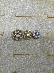 Yellow Gold Diamond Cluster Stud Earrings 10k & 14k Gold Options Available