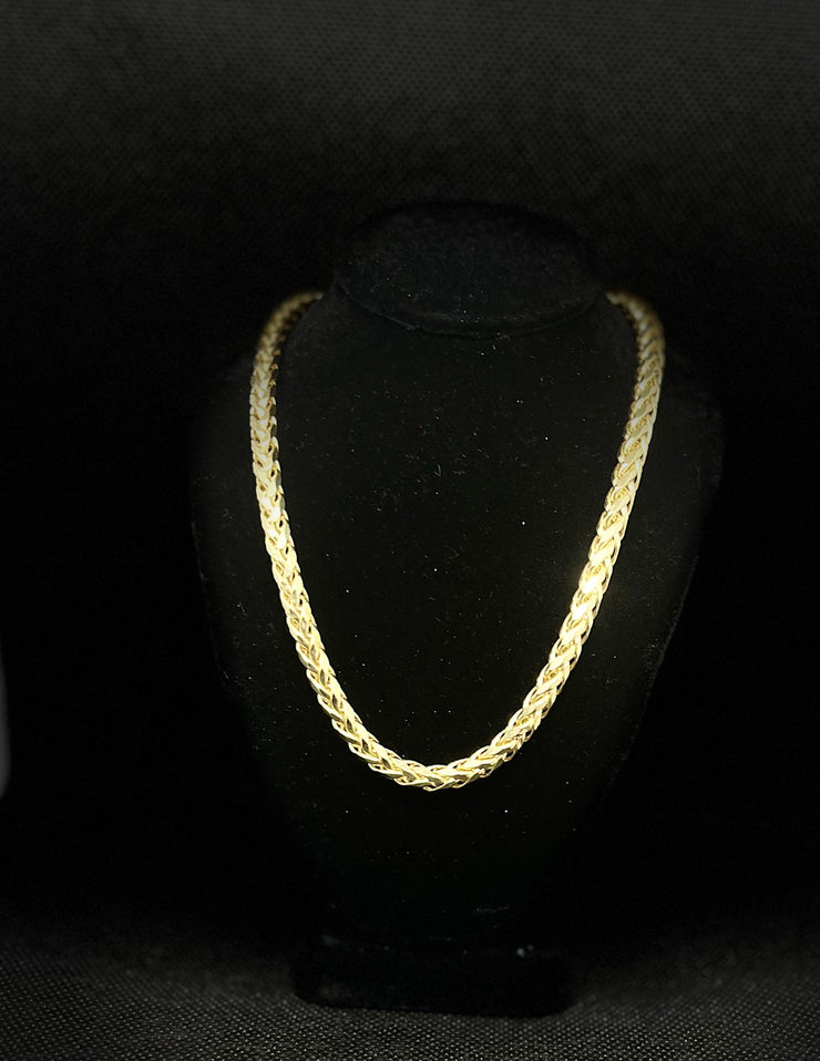 10k 14k Hollow Palm Chains - Yellow, Rose, White Gold Wheat Chain - Multiple Size Options - Gold Palm Wheat Chain
