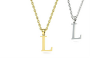 10k 14k Solid Gold Initials Pendants - Letters A-Z Available