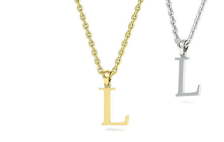 10k 14k Solid Gold Initials Pendants - Letters A-Z Available