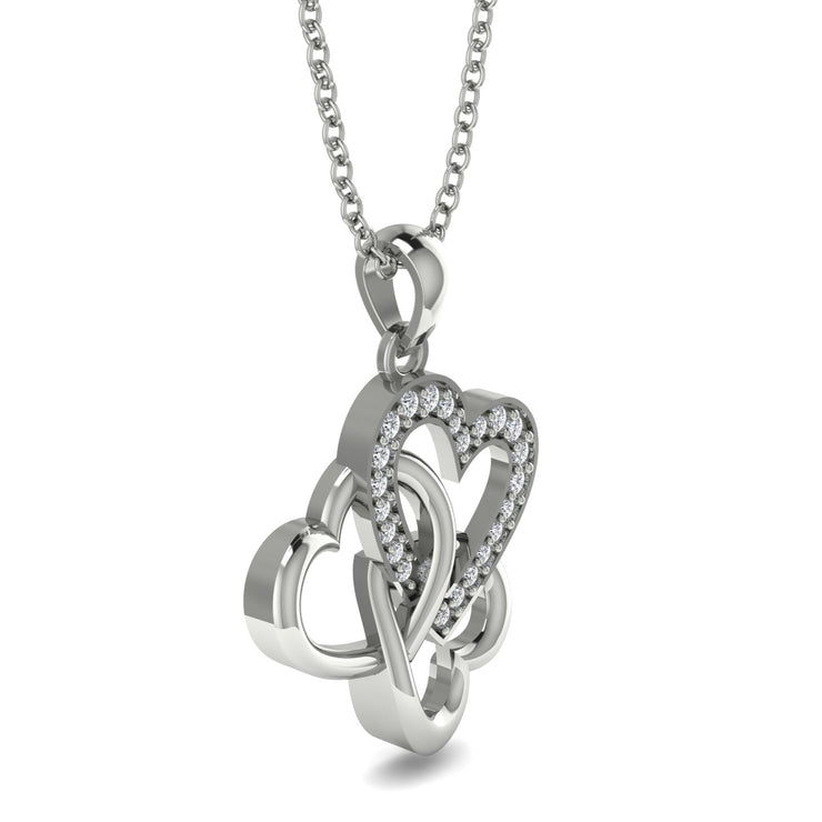 10k Triple Interlocked Heart Pendant