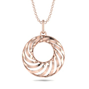 10k 14k Yellow Gold Custom Geometric Spiral Pendant