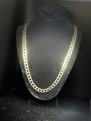 10k 14k Cuban Link Chain - Flat Cuban Link Chain
