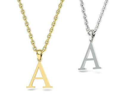 10k 14k Solid Gold Initials Pendants - Letters A-Z Available