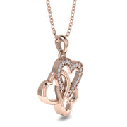 10k Triple Interlocked Heart Pendant