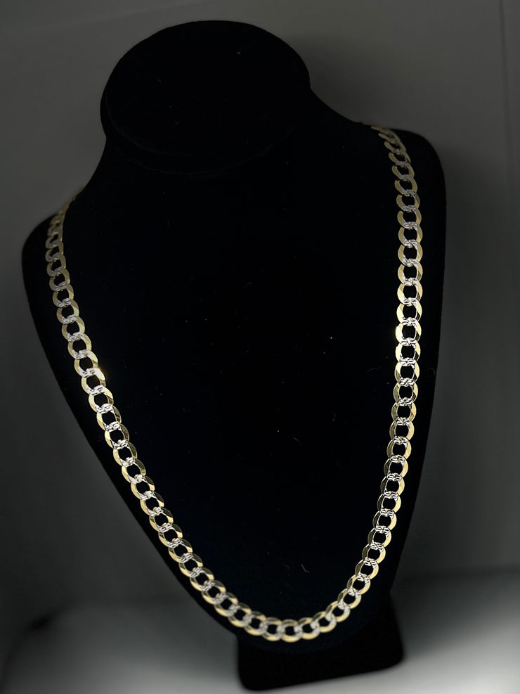 10k 14k Cuban Link Chain - Flat Cuban Link Chain