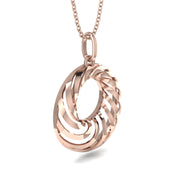 10k 14k Yellow Gold Custom Geometric Spiral Pendant