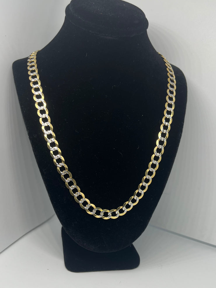 10k 14k Cuban Link Chain - Flat Cuban Link Chain