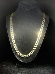 10k 14k Cuban Link Chain - Flat Cuban Link Chain