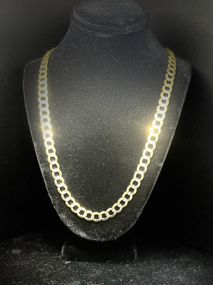 10k 14k Cuban Link Chain - Flat Cuban Link Chain