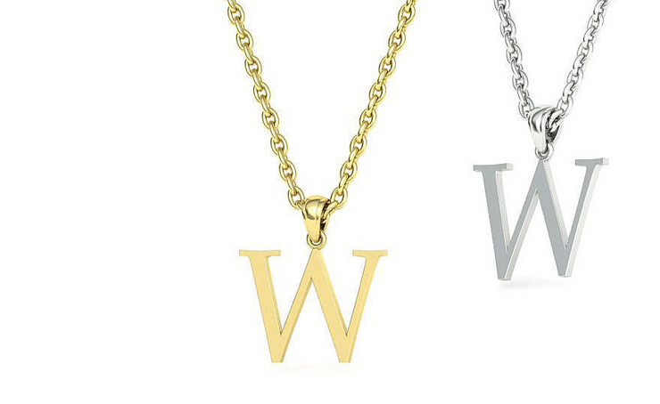 10k 14k Solid Gold Initials Pendants - Letters A-Z Available