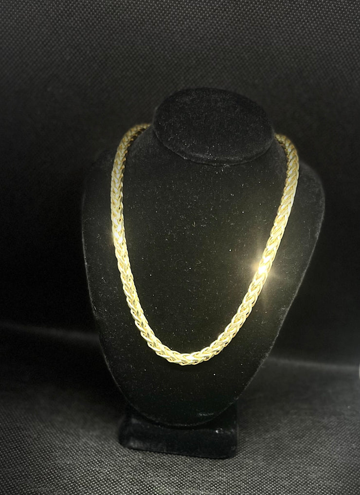 10k 14k Hollow Palm Chains - Yellow, Rose, White Gold Wheat Chain - Multiple Size Options - Gold Palm Wheat Chain